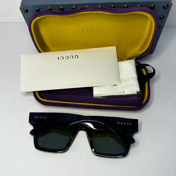 Gucci Men's GG0962Sm Acetate Rectangle Sunglasses - Picture 9 of 16